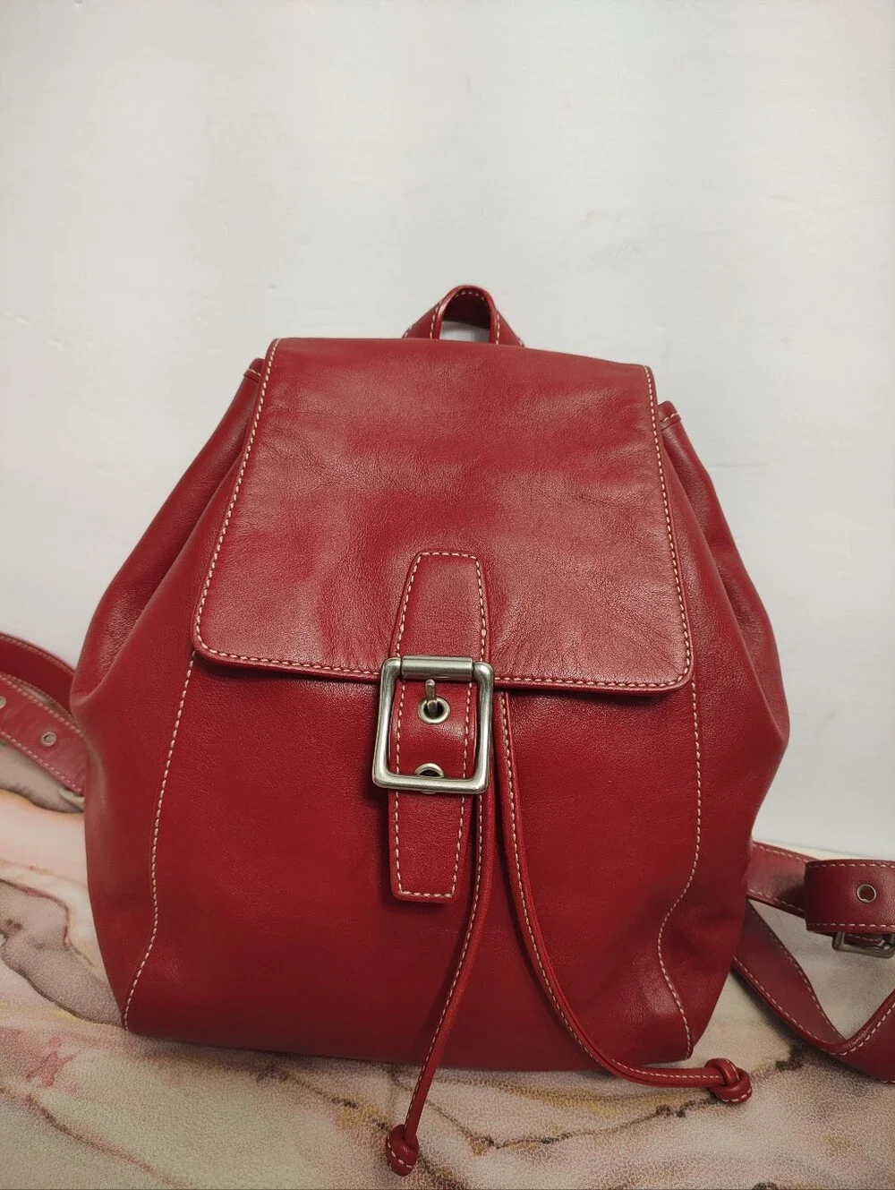 Vintage Coach 9569 Legacy Drawstring Small Backpack  Red